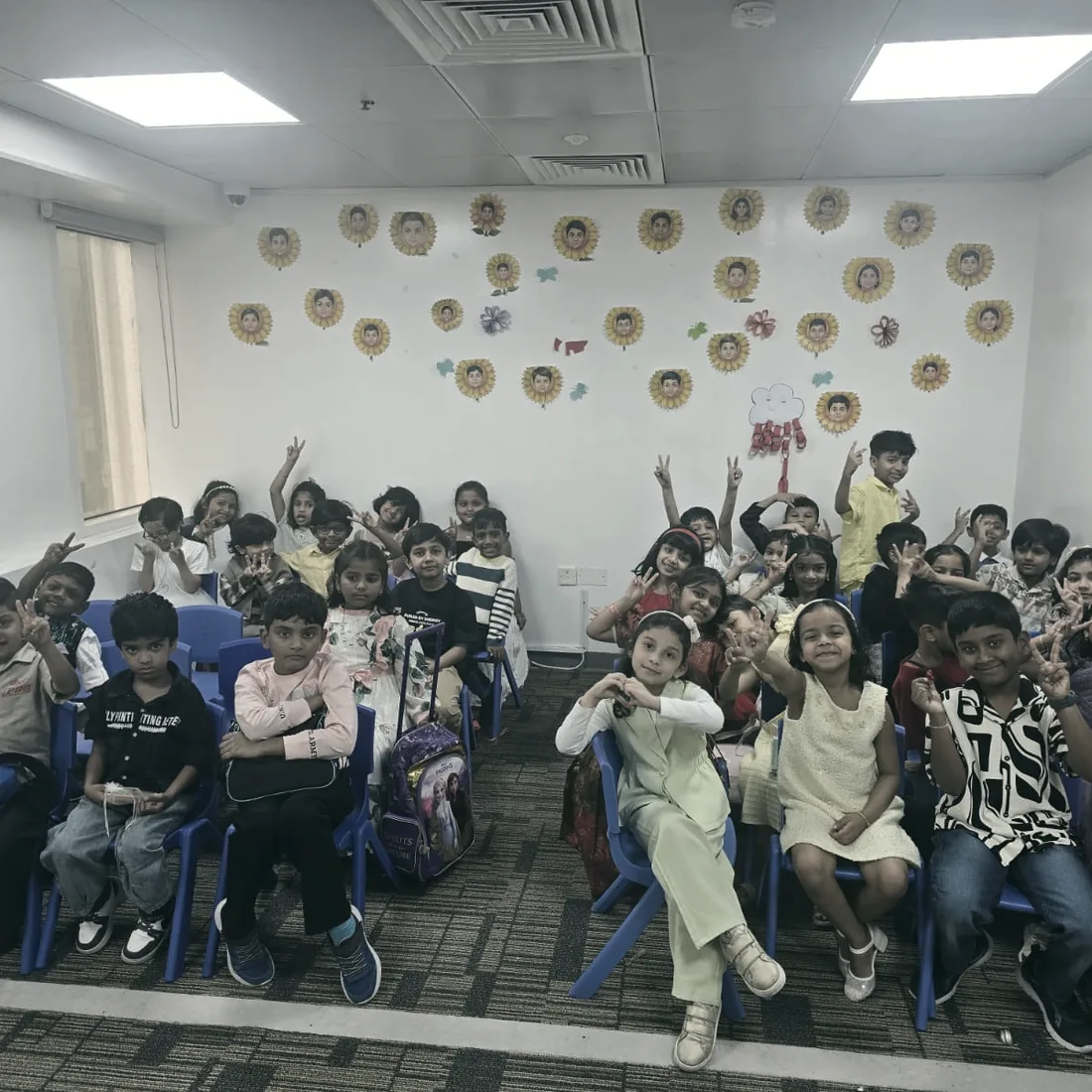 KG 1 and KG 2 children in their classroom at PHLOEM Learning in Abu Dhabi